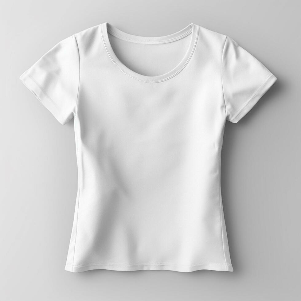 AI generated blank white t-shirt mockup design, AI generated. photo