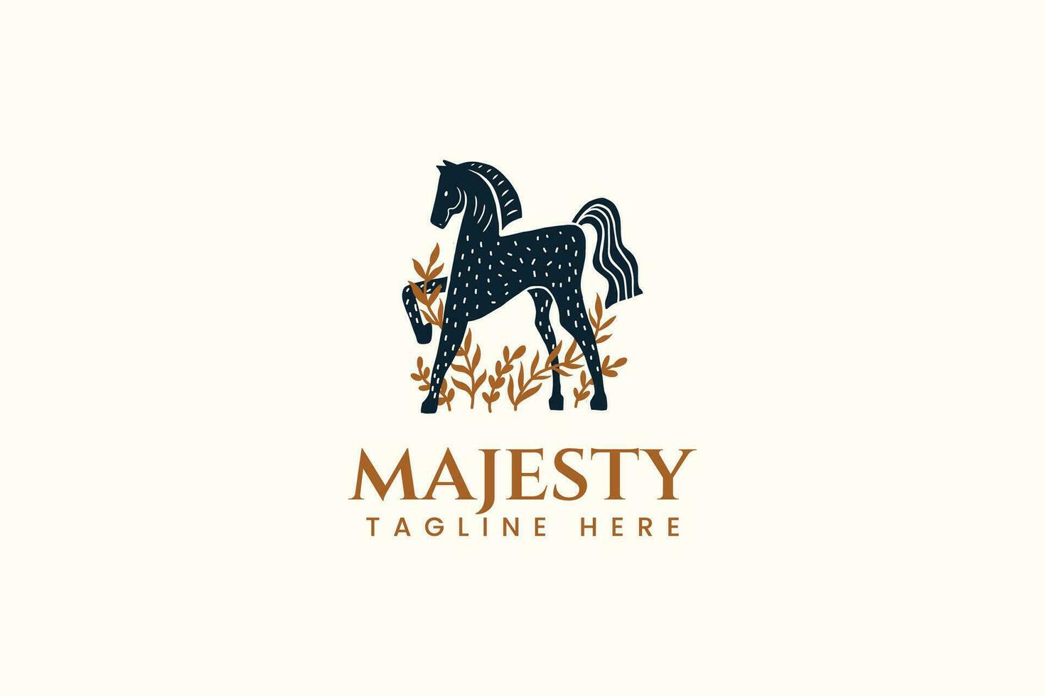 caballo corcel con floral elemento femenino resumen logo diseño modelo vector