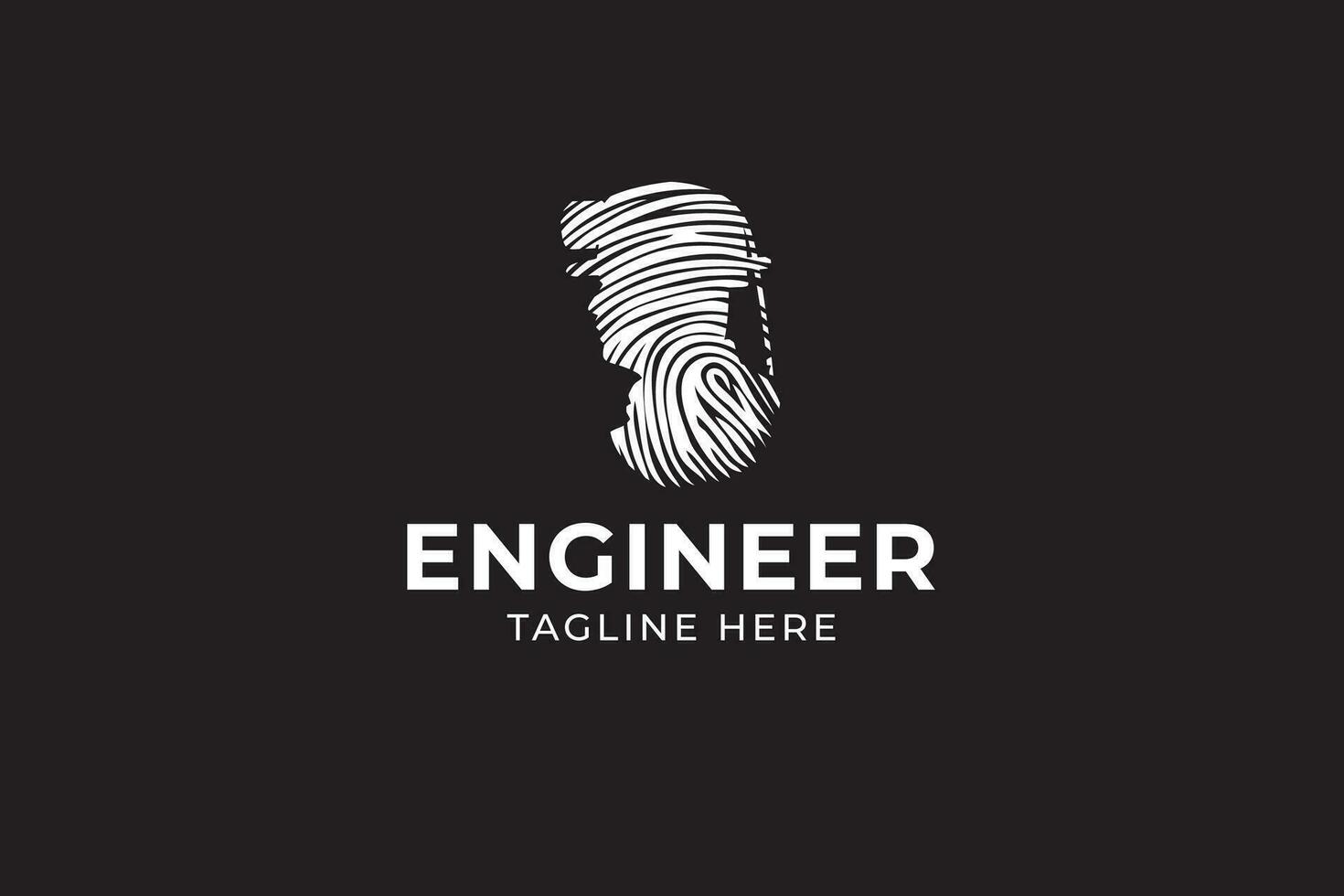 fingerprint of engineer identity modern logo vector design