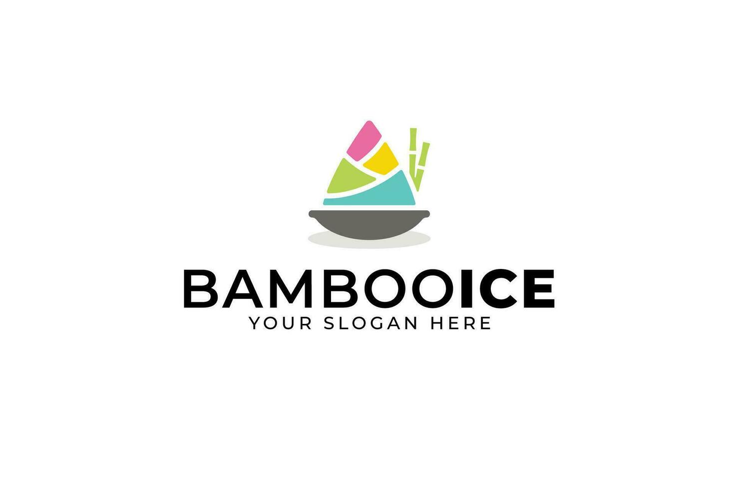 ice cream bamboo logo design for food and beverage business vector