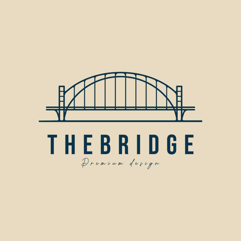 bridge logo line art minimalist modern design template vector illustration design