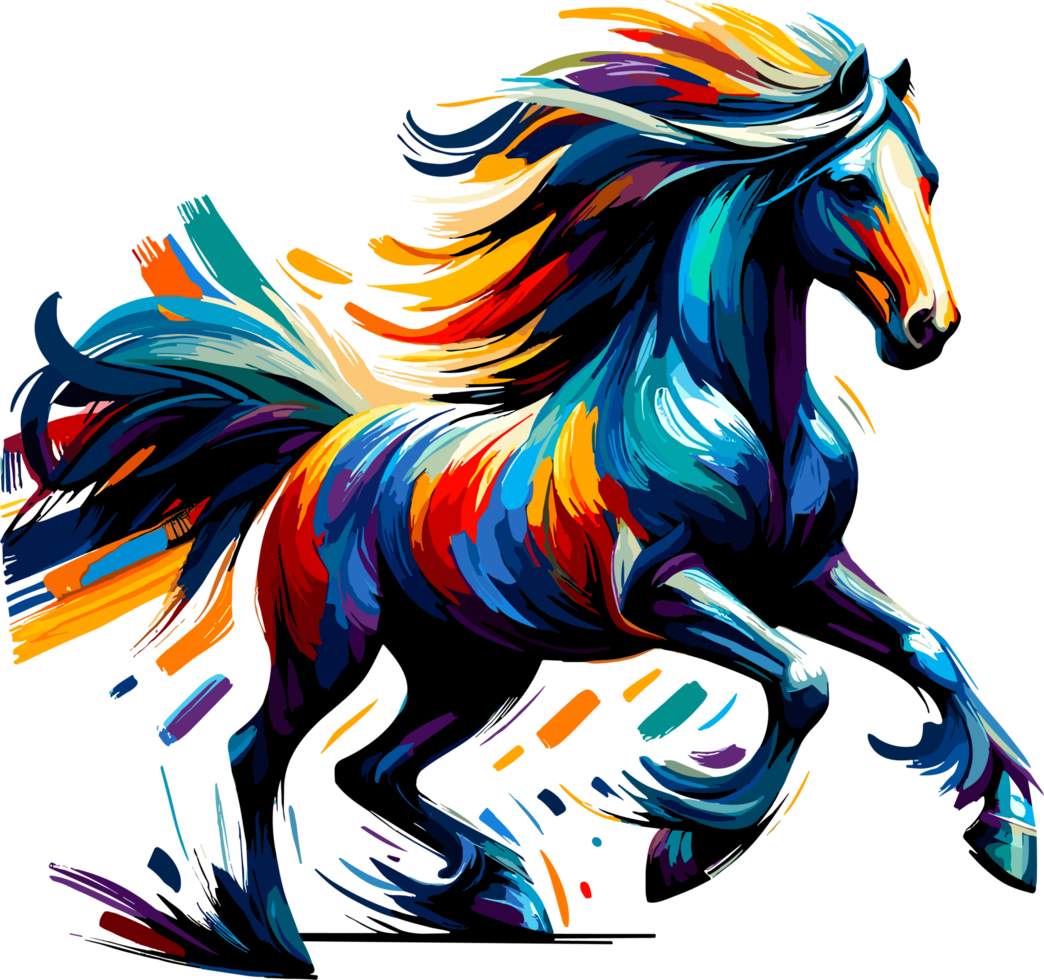 AI generated Horse Sublimation Clipart PNG. This versatile design is ideal for prints, t-shirt designs, mug making, and many other tasks. png