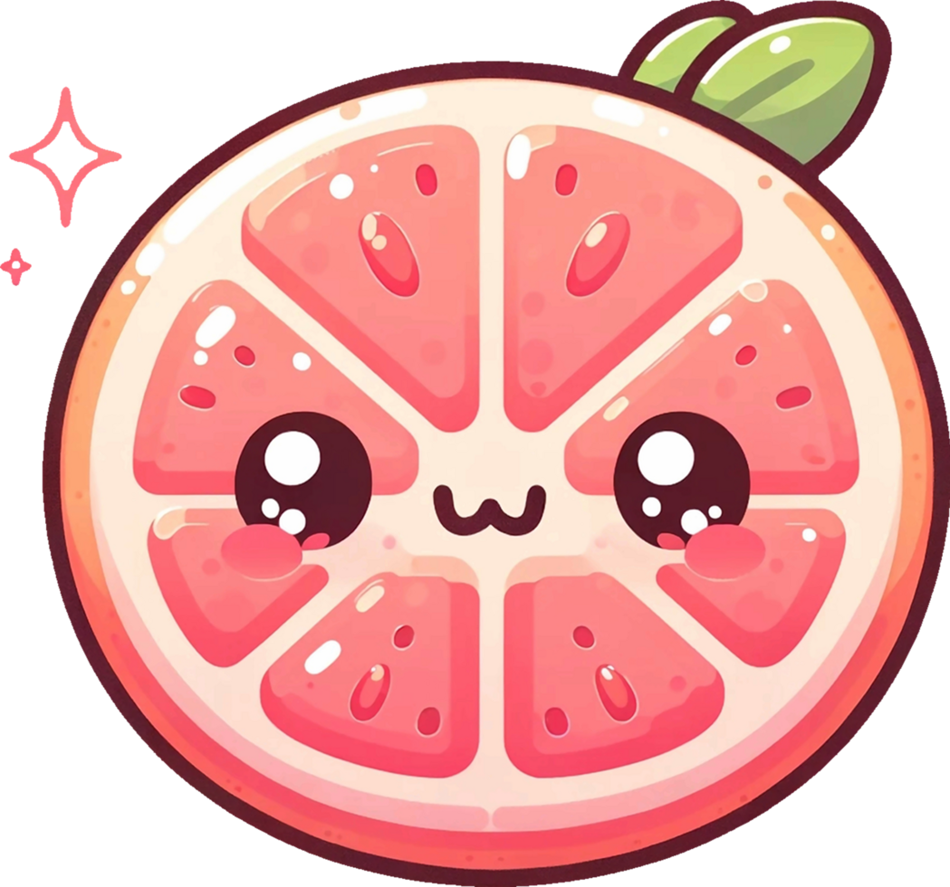 AI generated Kawaii Fruits cartoon clipart illustrations. This