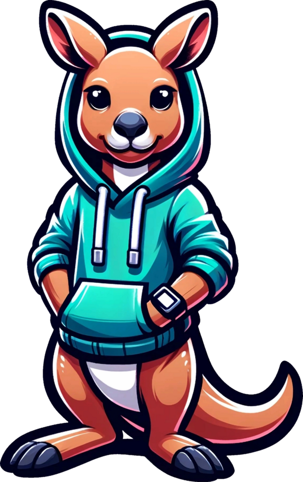AI generated Wild Animals Wearing Hoodie Clipart PNG. This Graphic suitable for all over prints png