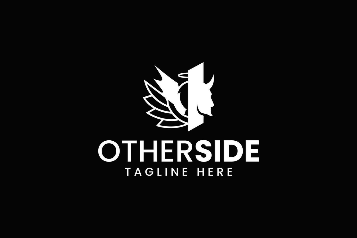 angle and devil other side shape modern logo design for professional company business vector