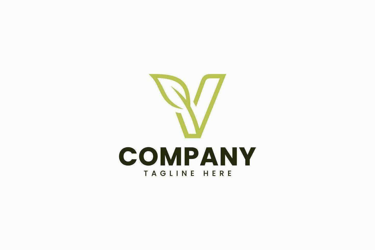 letter V with leaf element  modern logo for natural agricultural company vector