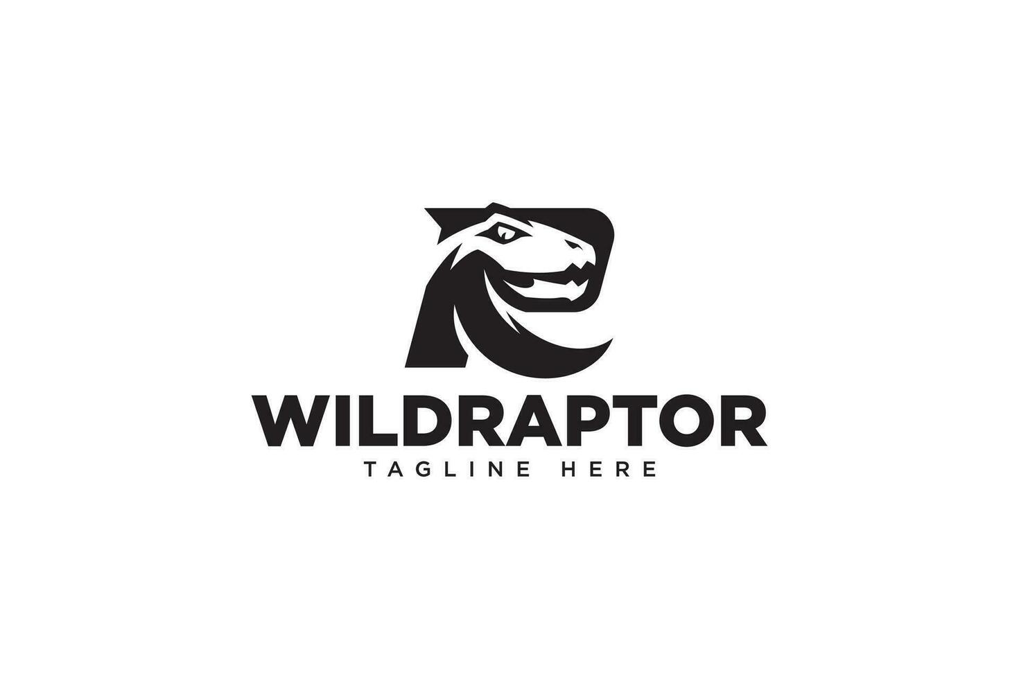 raptor with letter R modern logo design for sport and gaming company vector