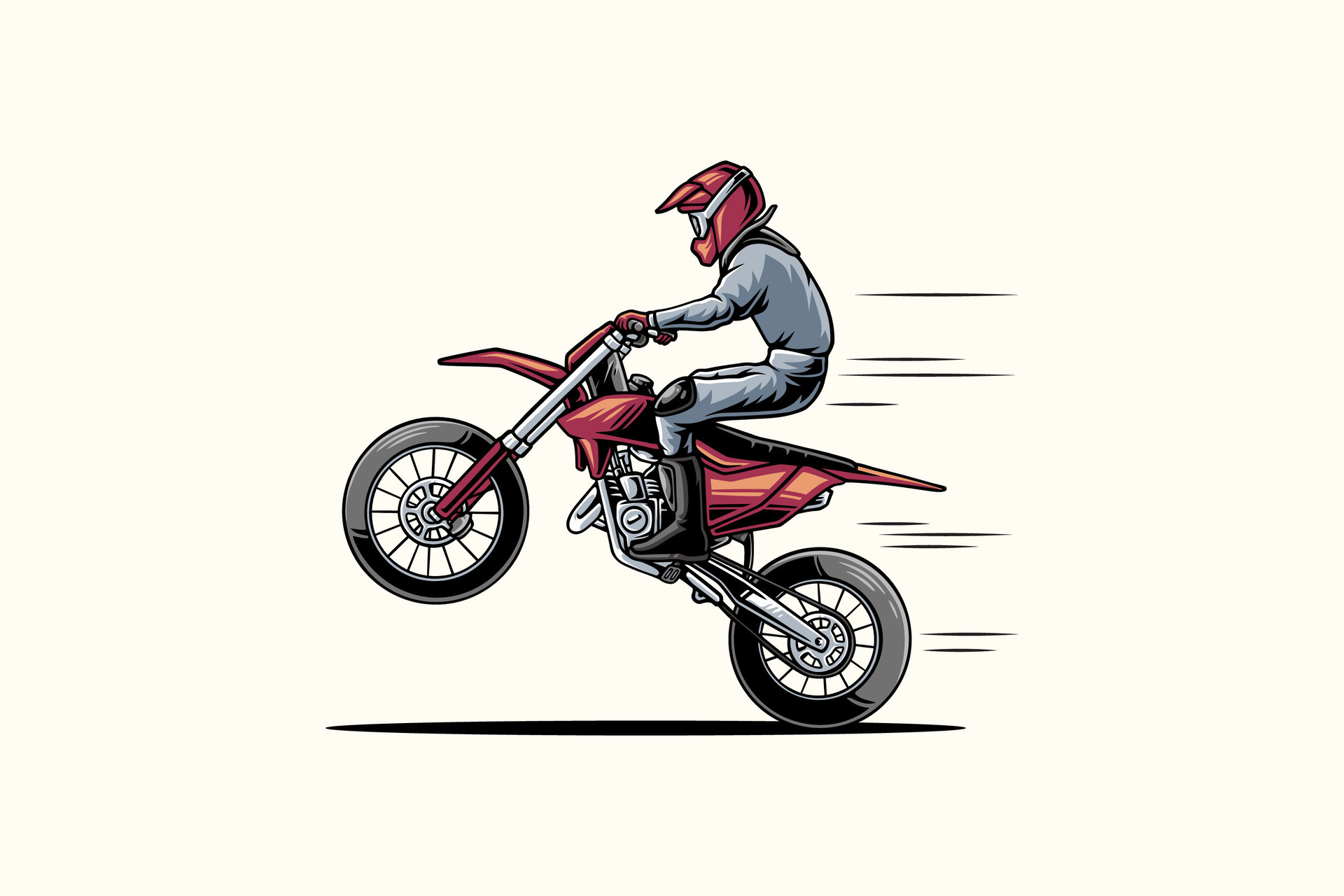 motocross vector illustration with standing pose for sport team and