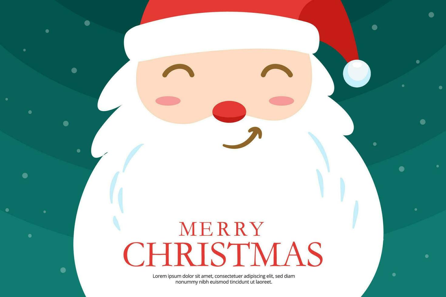 Christmas greetings banner with santa claus character on green background vector