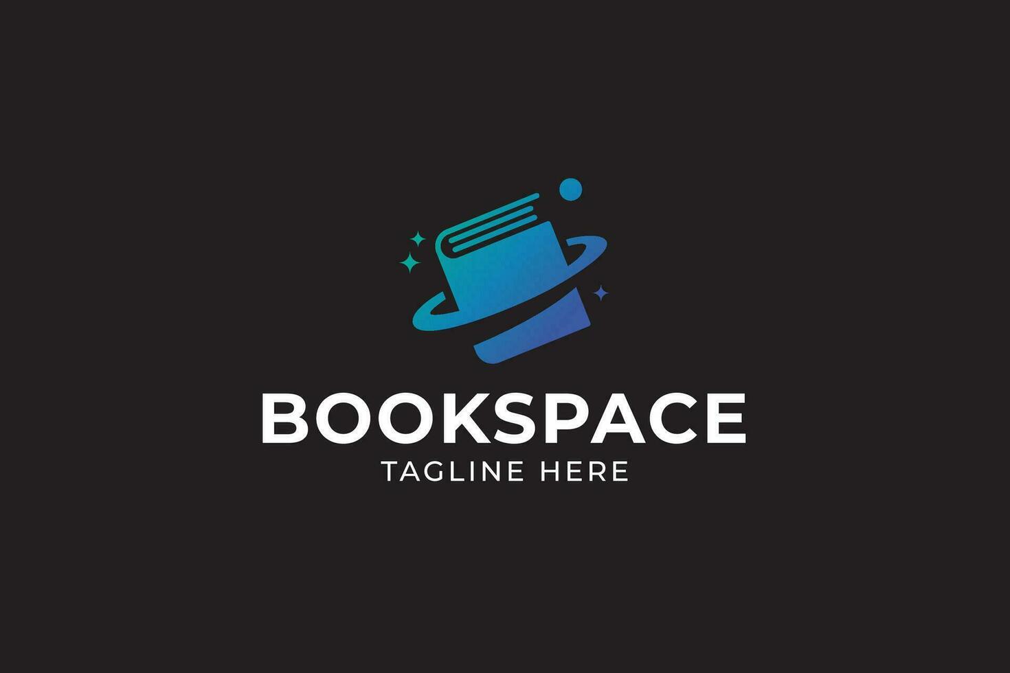 book space or library company logo design for book shop and store vector