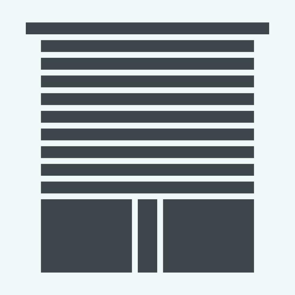 Icon Horizontal Blinds. related to Curtains symbol. glyph style. simple design editable. simple illustration vector