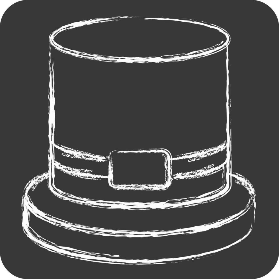 Icon Top Hat. related to Hat symbol. chalk Style. simple design editable. simple illustration vector