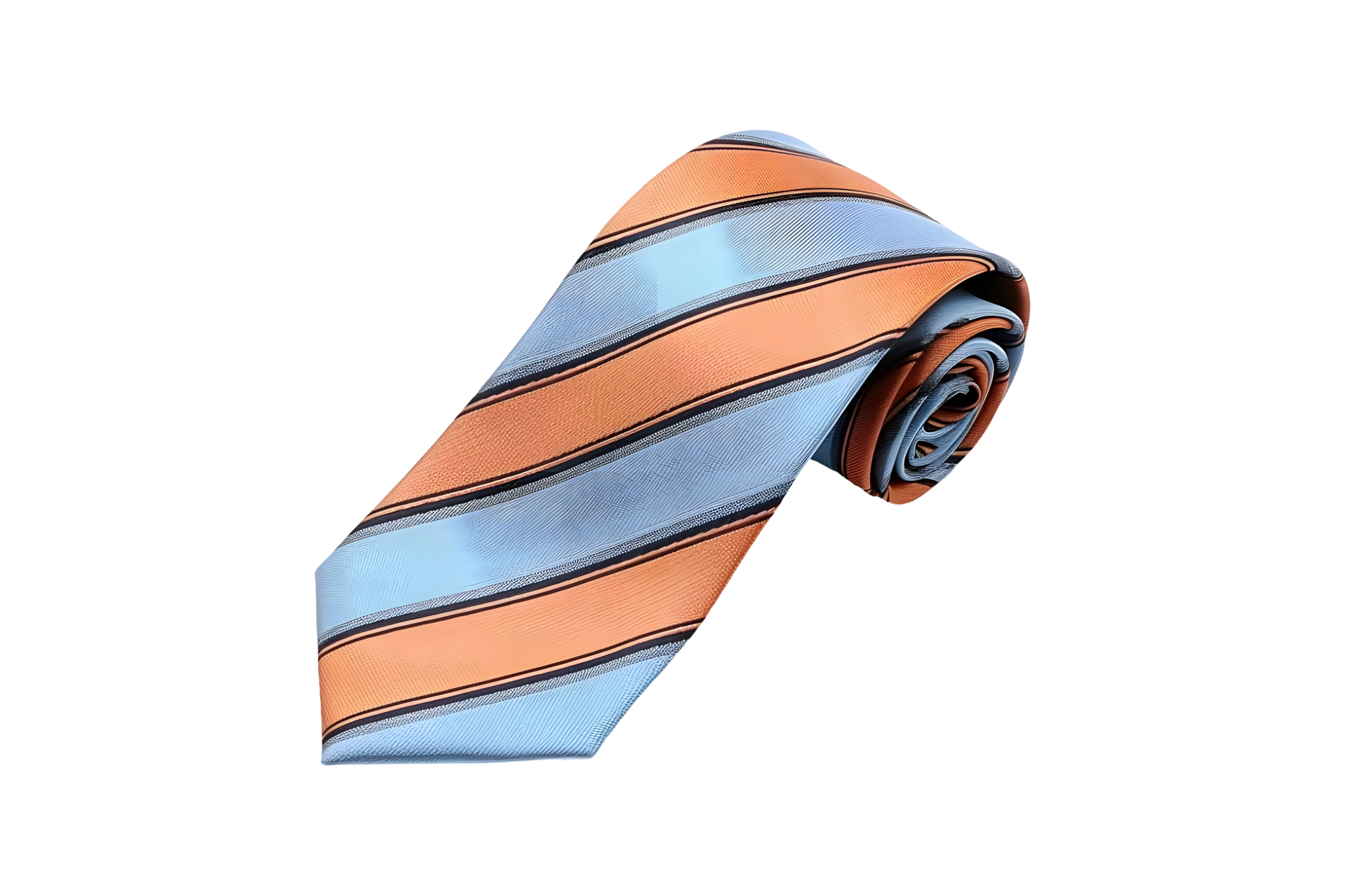 AI generated ROLLED NECKTIE ISOLATED ON A TRANSPARENT BACKGROUND, AI