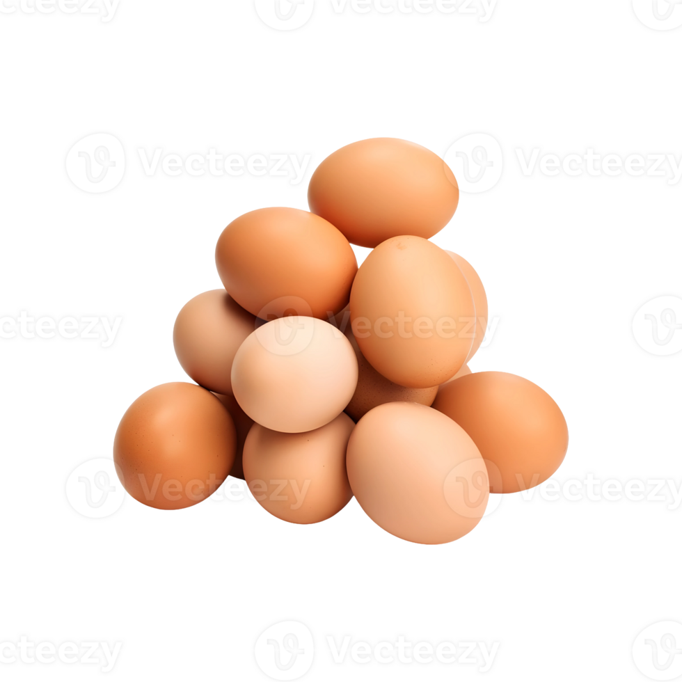 AI generated Dozen of eggs isolated on transparent background png