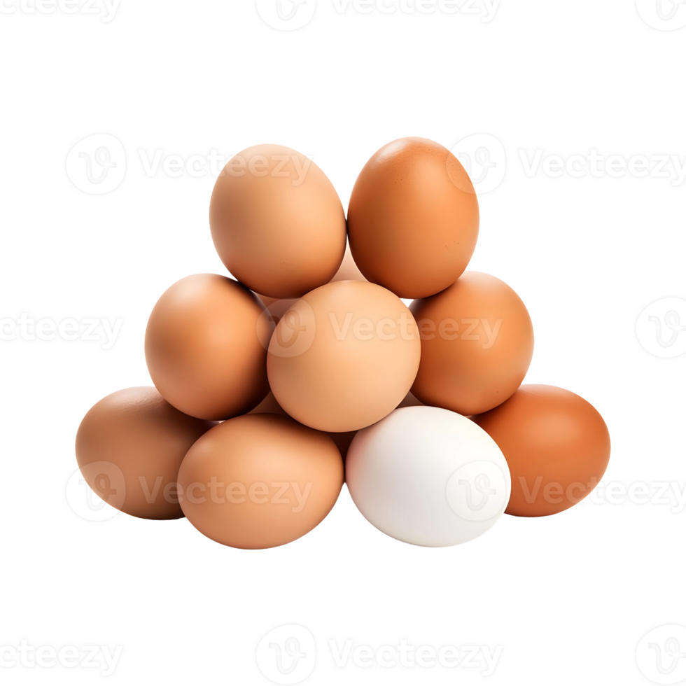 AI generated EGG DOZEN OR EGG HEAP ISOLATED ON TRANSPARENT BACKGROUND png