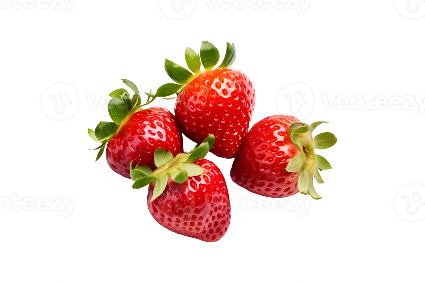 AI generated Fresh Strawberries isolated on transparent background, AI png