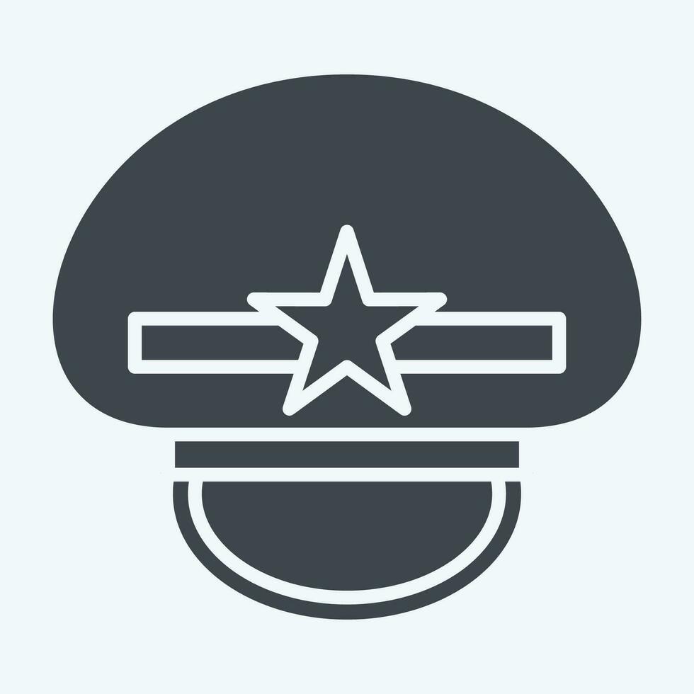Icon Military Cap. related to Hat symbol. glyph style. simple design editable. simple illustration vector