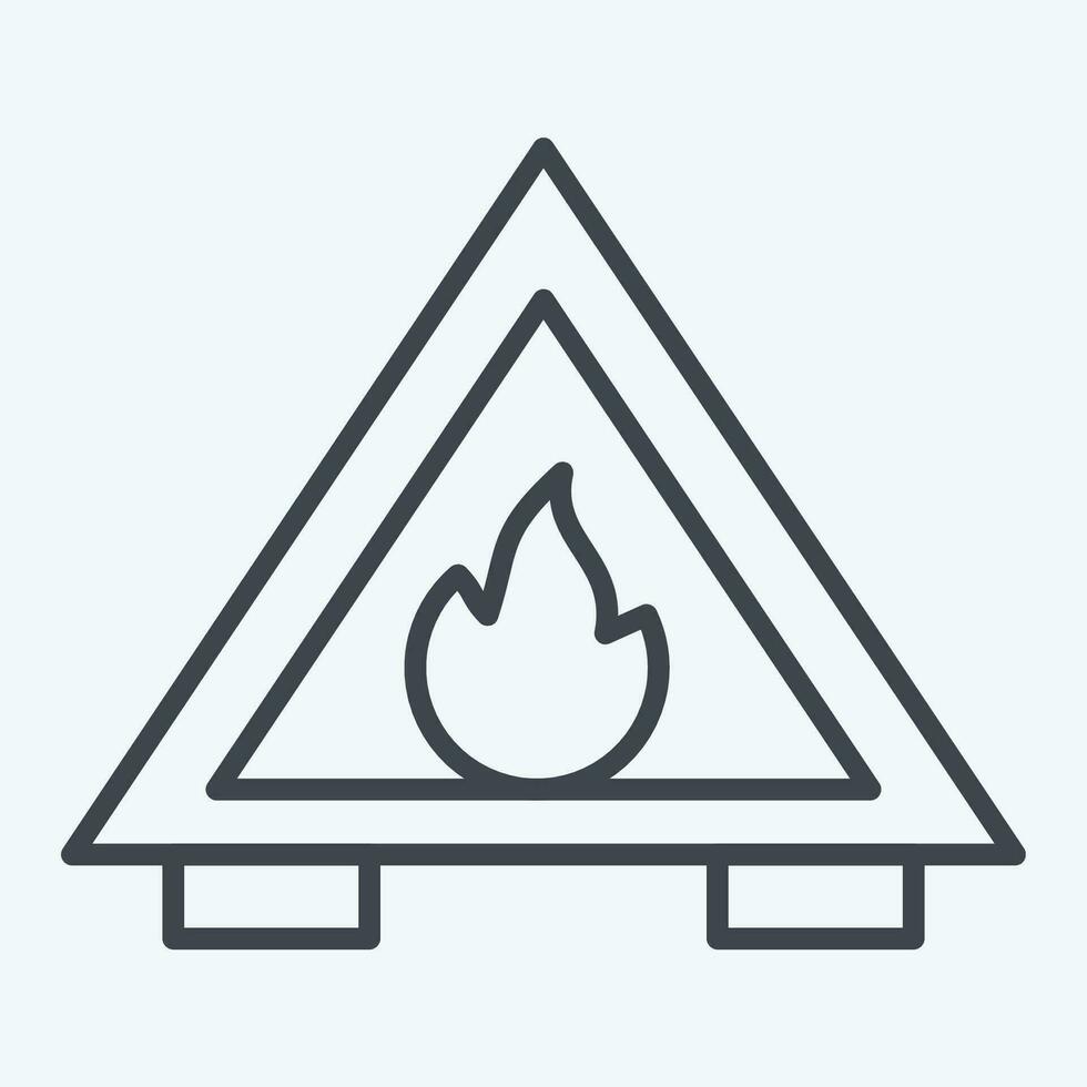 Icon Fire Hazard. related to Firefighter symbol. line style. simple design editable. simple illustration vector
