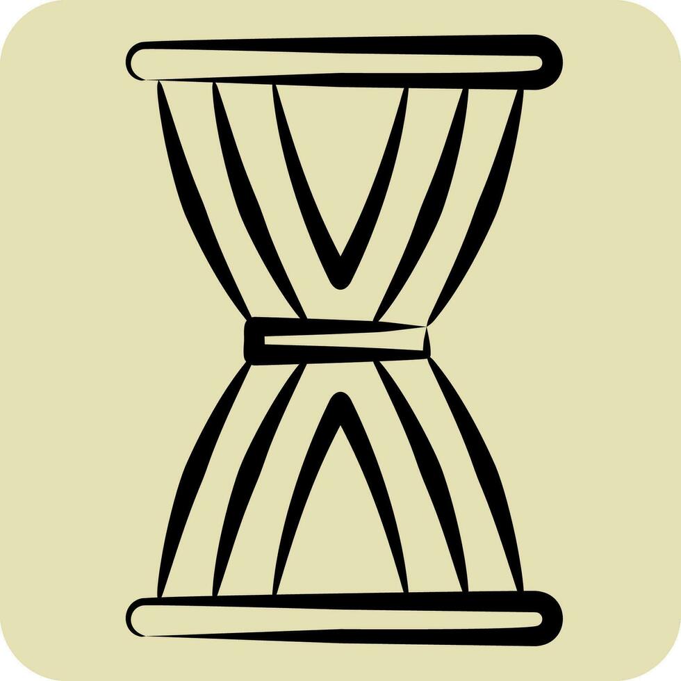 Icon Sandglass. related to Curtains symbol. hand drawn style. simple design editable. simple illustration vector
