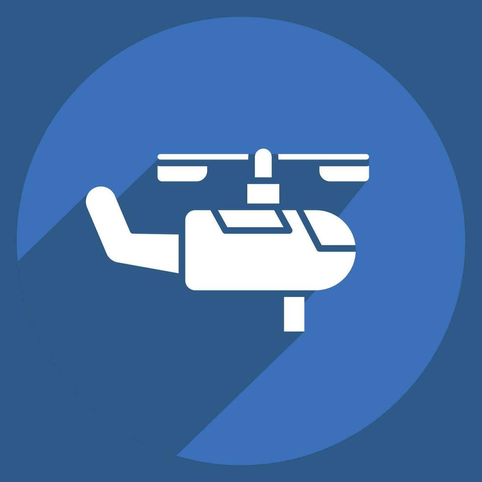 Icon Firefighting Helicopter. related to Firefighter symbol. long shadow style. simple design editable. simple illustration vector