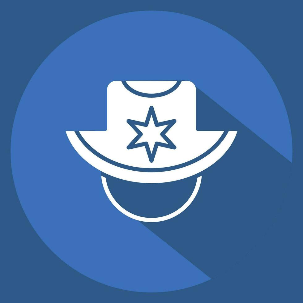 Icon Sunhat. related to Hat symbol. long shadow style. simple design editable. simple illustration vector