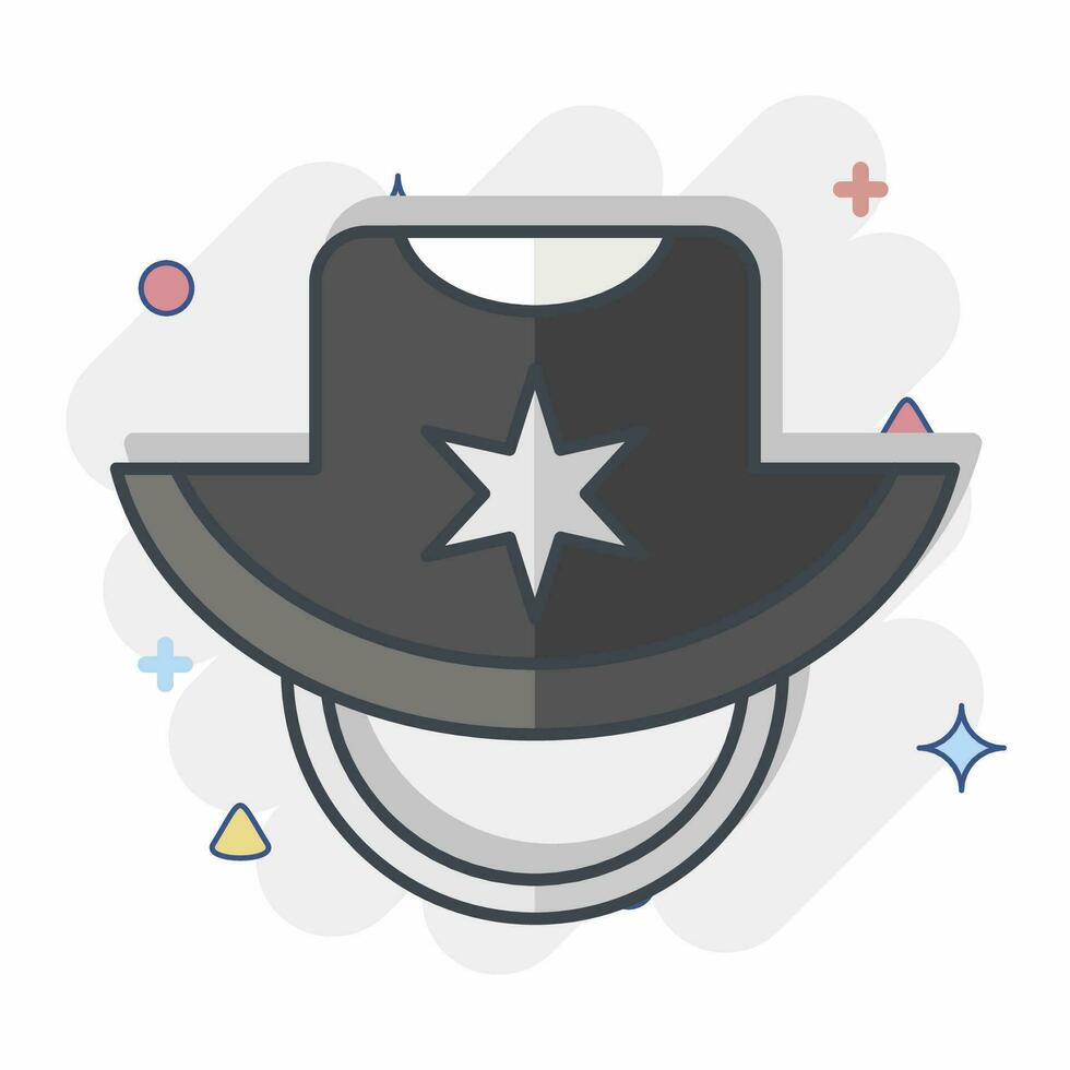 Icon Sunhat. related to Hat symbol. comic style. simple design editable. simple illustration vector