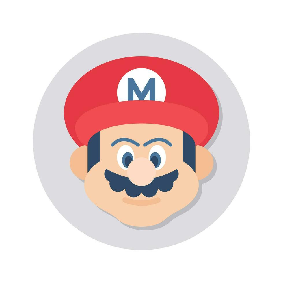 un práctico diseño de súper mario avatar vector diseño, aislado en blanco antecedentes