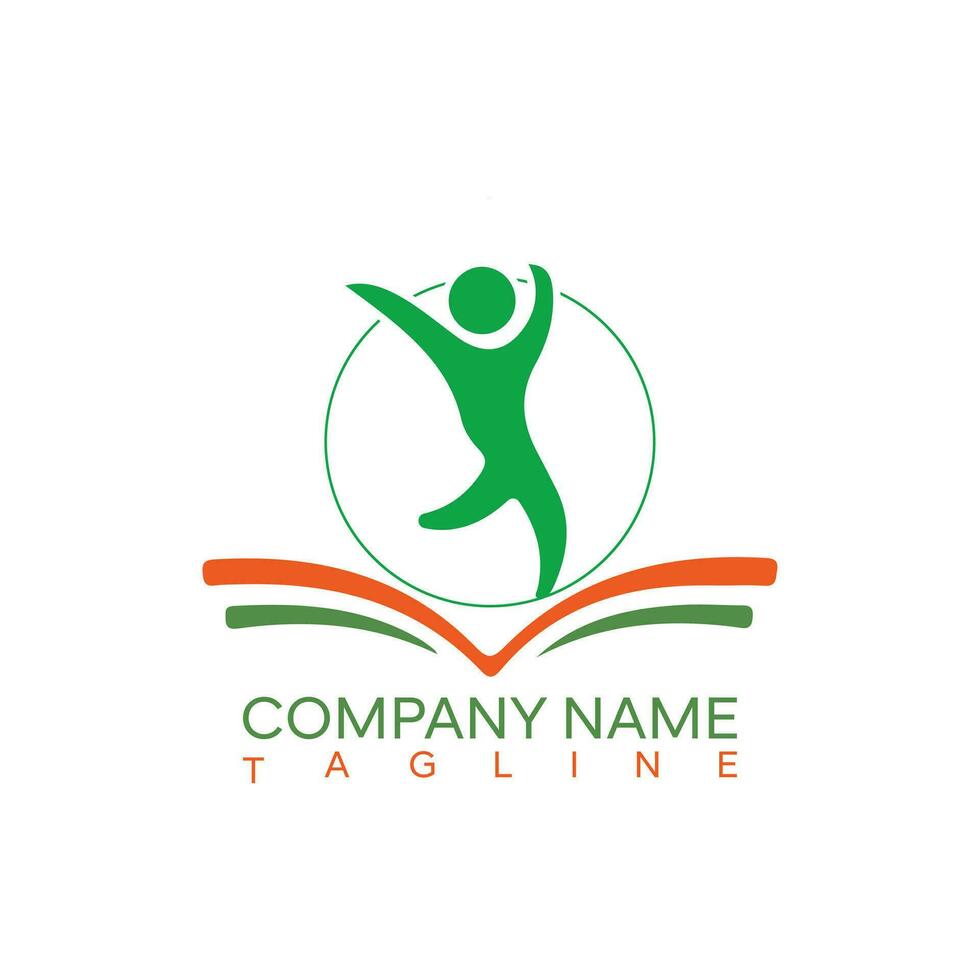 Education logo design, book logo, learning logo design template vector