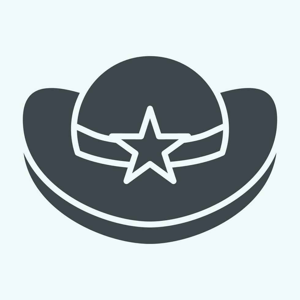 Icon Cowboy Hat. related to Hat symbol. glyph style. simple design editable. simple illustration vector