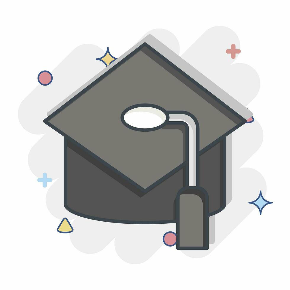 Icon Mortar Board. related to Hat symbol. comic style. simple design editable. simple illustration vector