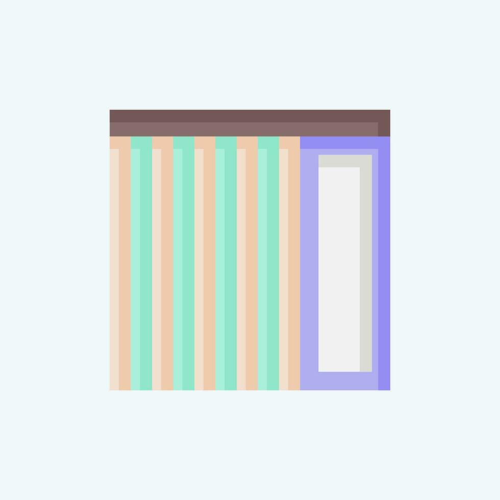 icono vertical persianas relacionado a cortinas símbolo. plano estilo. sencillo diseño editable. sencillo ilustración vector