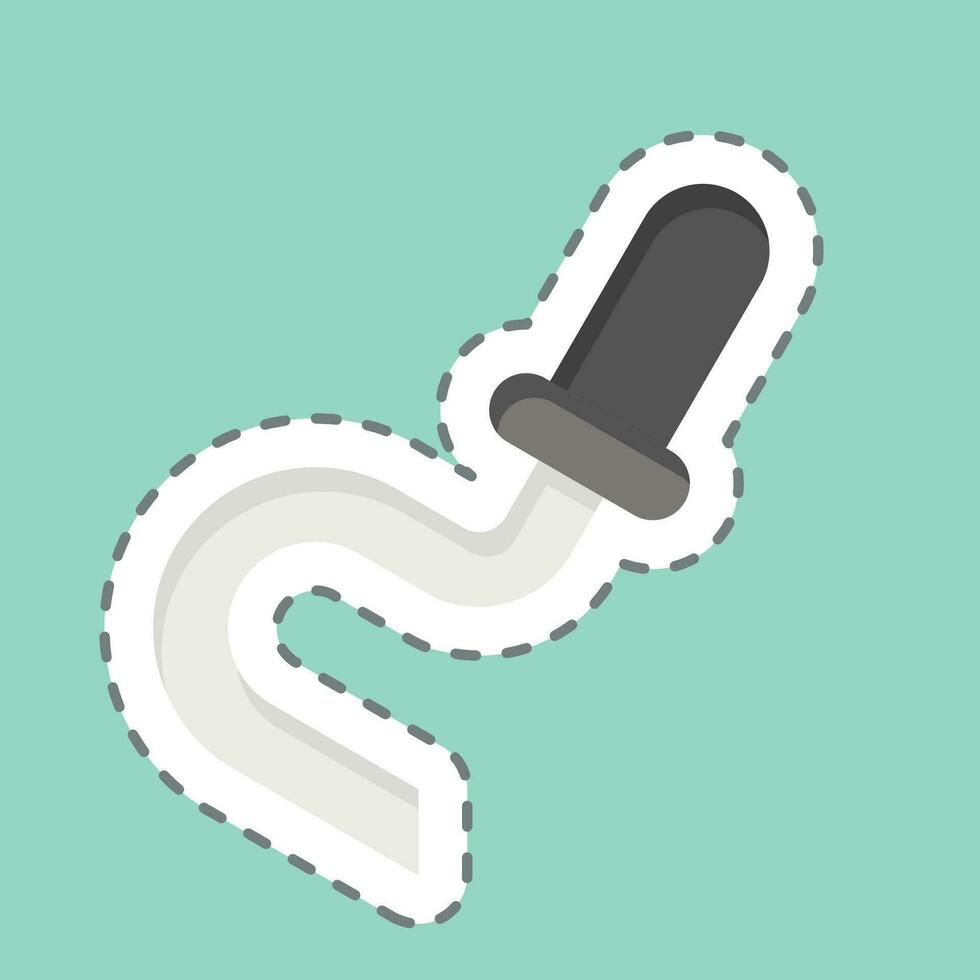 Sticker line cut Crowbar. related to Firefighter symbol. simple design editable. simple illustration vector
