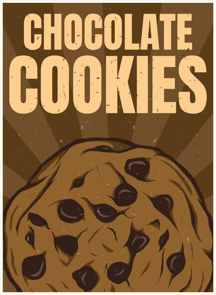 Chocolate cookies poster for print vector