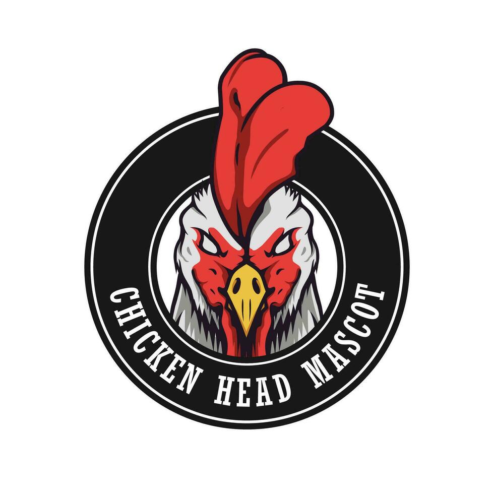 chicken head logo mascot design vector