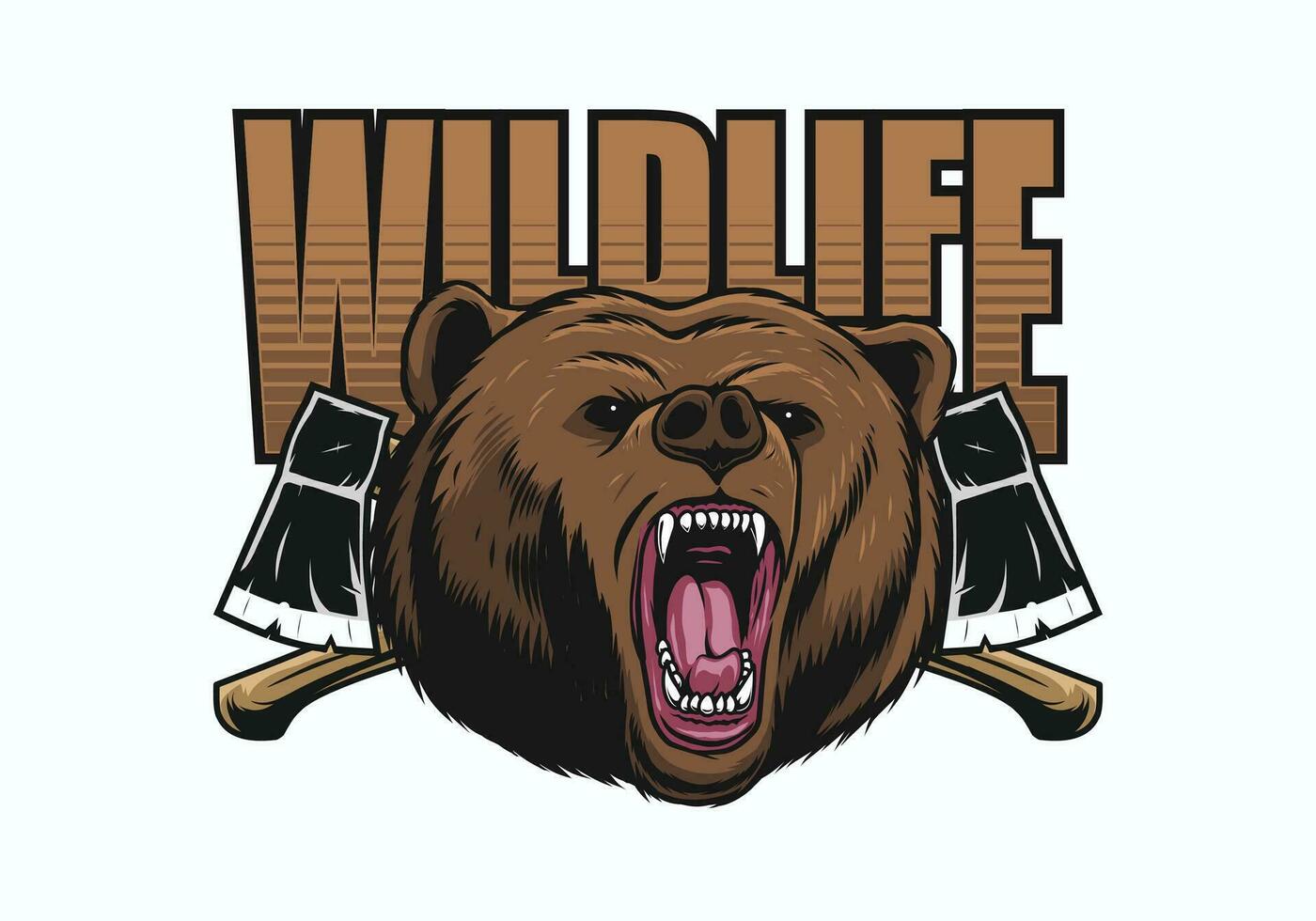 wildlife design with bear head mascot vector