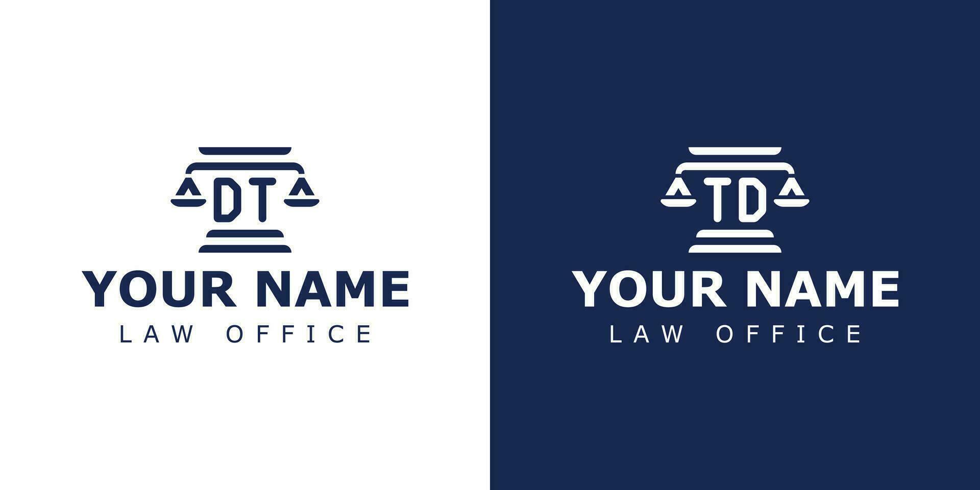 Letter DT and TD Legal Logo, suitable for lawyer, legal, or justice with DT or TD initials vector