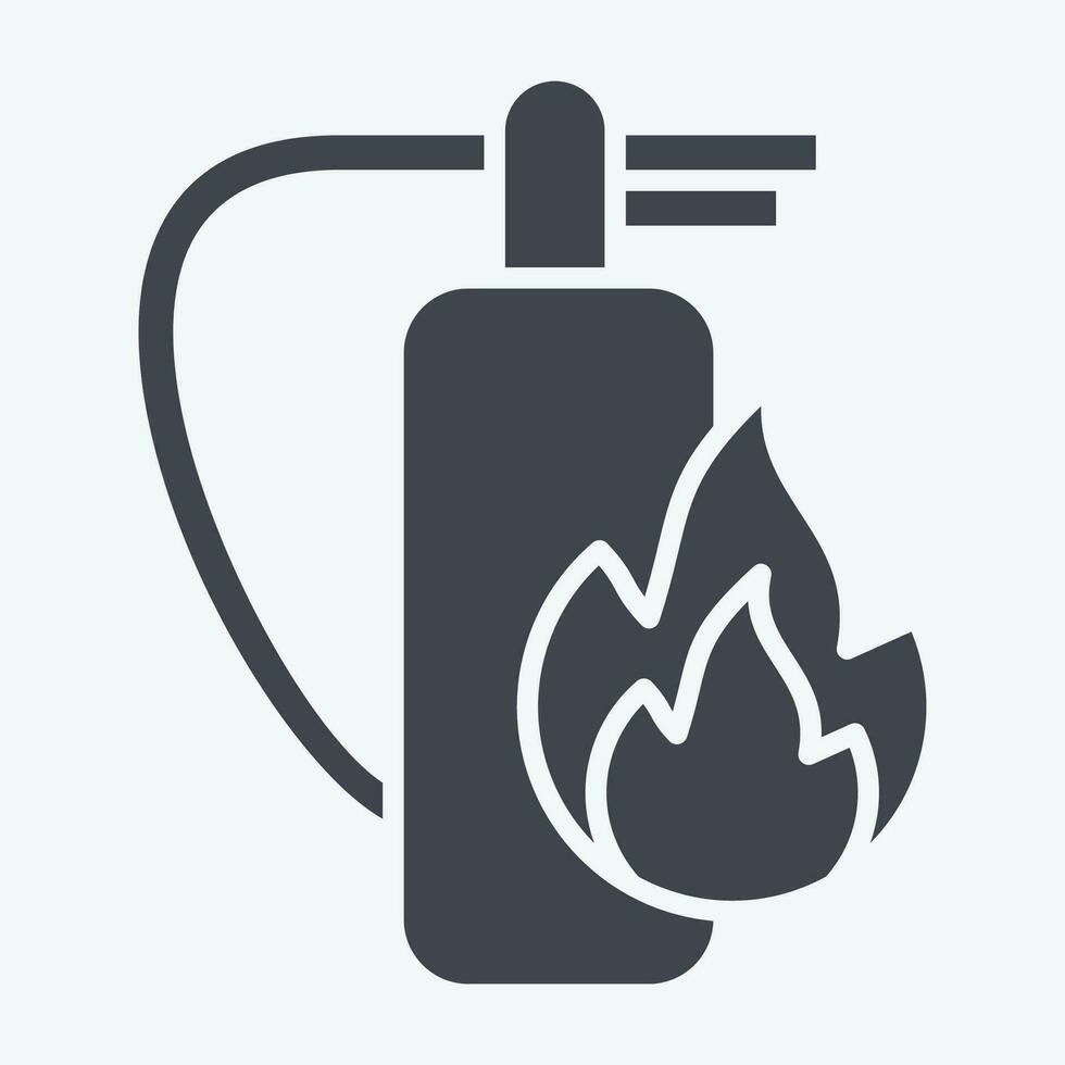 Icon Fire Extinguisher. related to Firefighter symbol. glyph style. simple design editable. simple illustration 1 vector