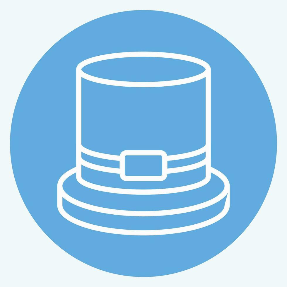 Icon Top Hat. related to Hat symbol. blue eyes style. simple design editable. simple illustration vector