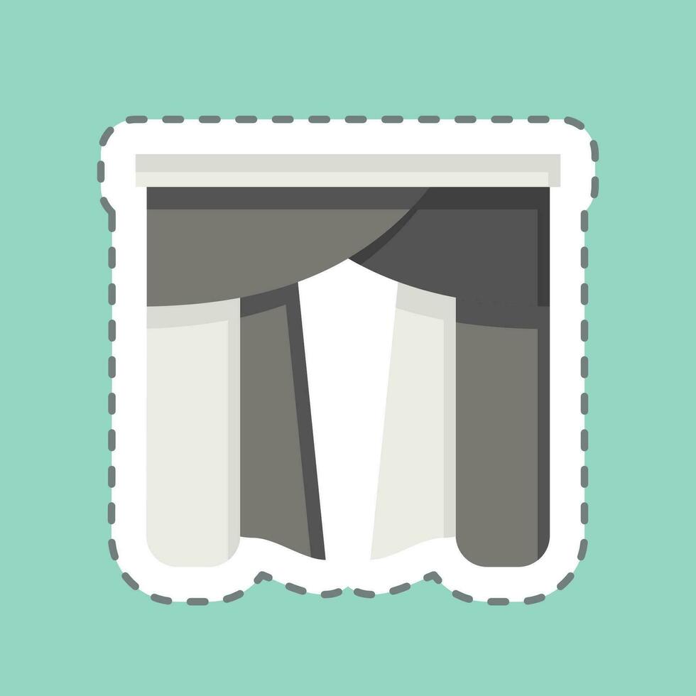 Sticker line cut Drapery 4. related to Curtains symbol. simple design editable. simple illustration vector