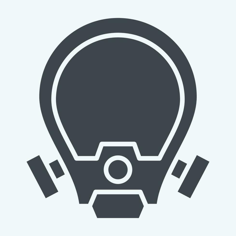 Icon Oxygen Mask. related to Firefighter symbol. glyph style. simple design editable. simple illustration vector