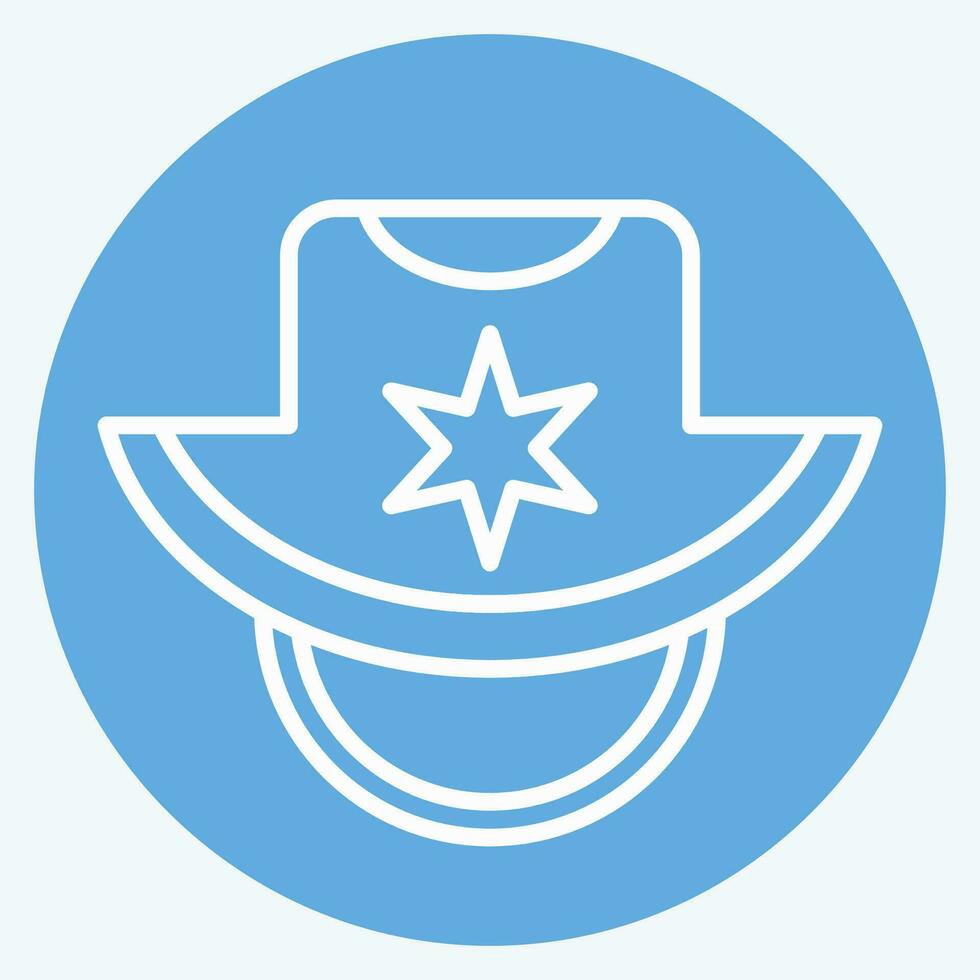 Icon Sunhat. related to Hat symbol. blue eyes style. simple design editable. simple illustration vector
