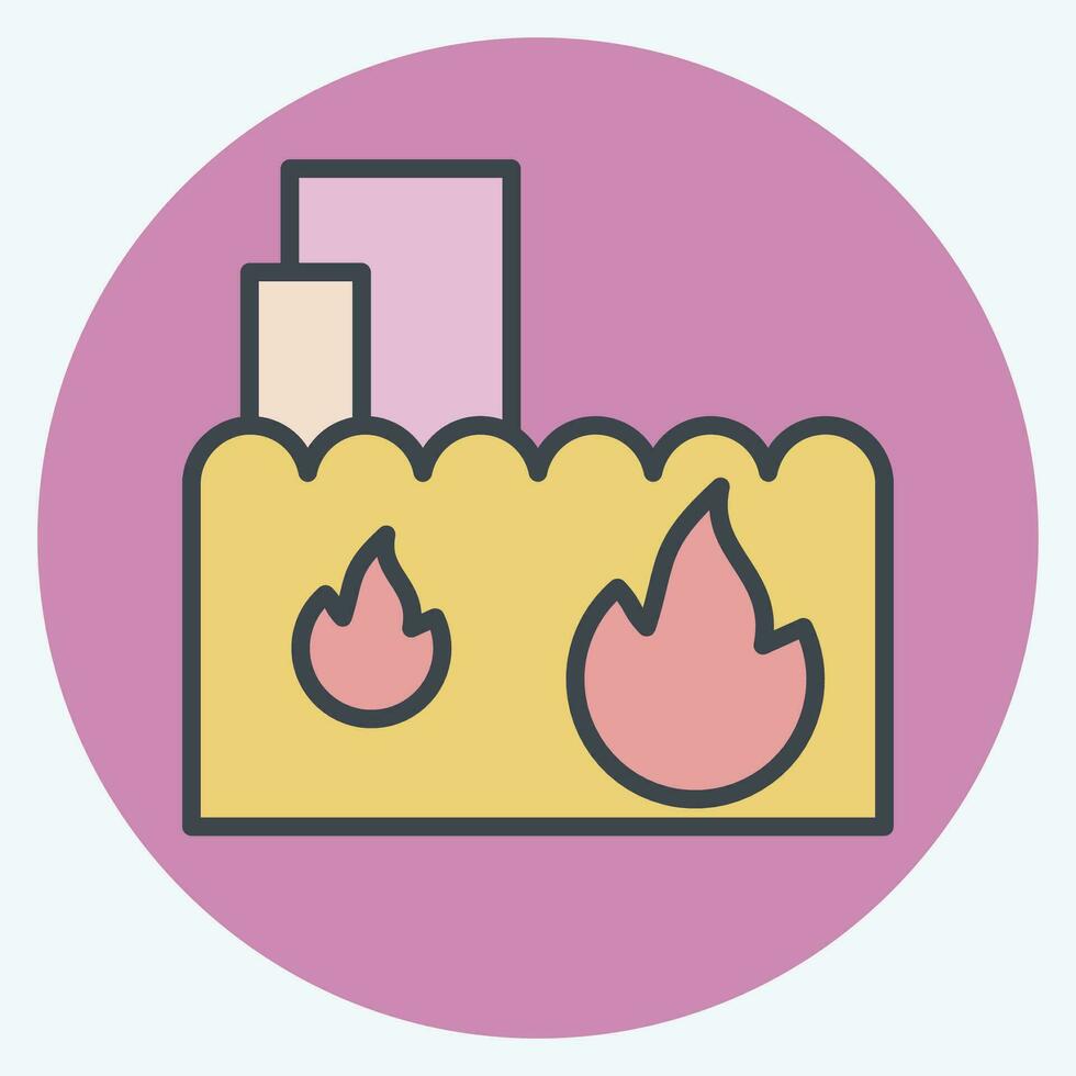 Icon Extinguishing. related to Firefighter symbol. color mate style. simple design editable. simple illustration vector