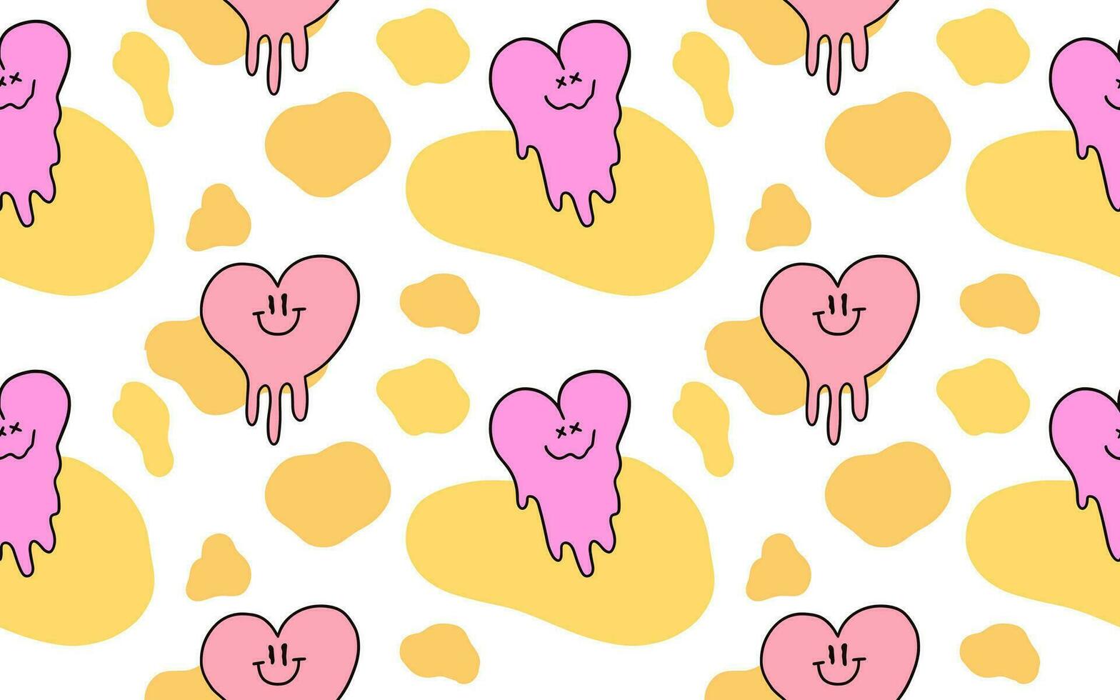 seamless pattern cute valentine melting heart vector