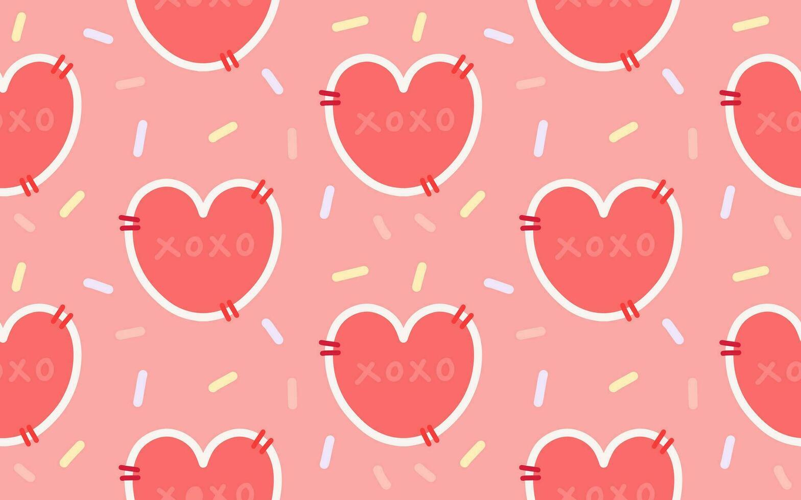 seamless pattern valentine heart vector