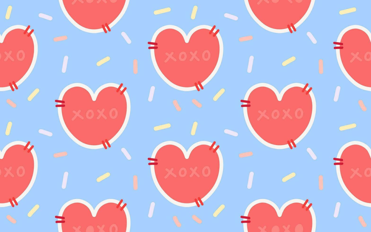 seamless pattern valentine heart vector