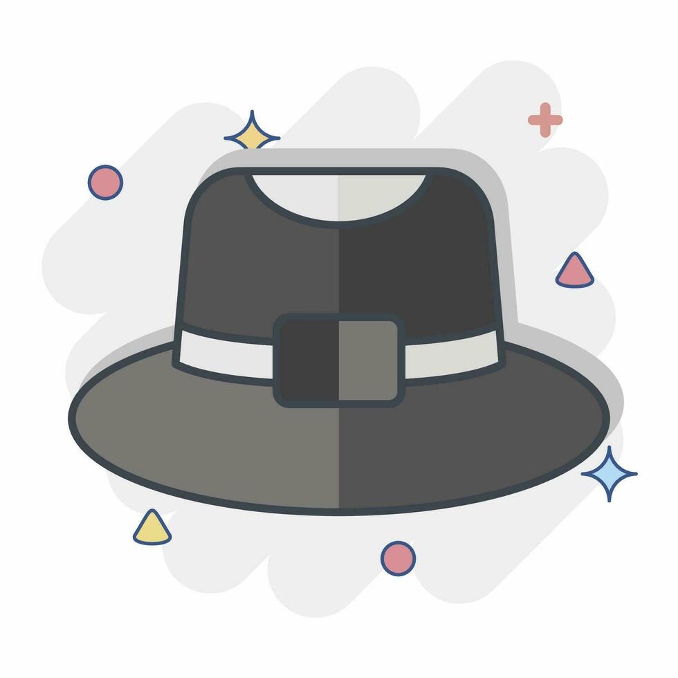 Icon Trilby. related to Hat symbol. comic style. simple design editable. simple illustration vector