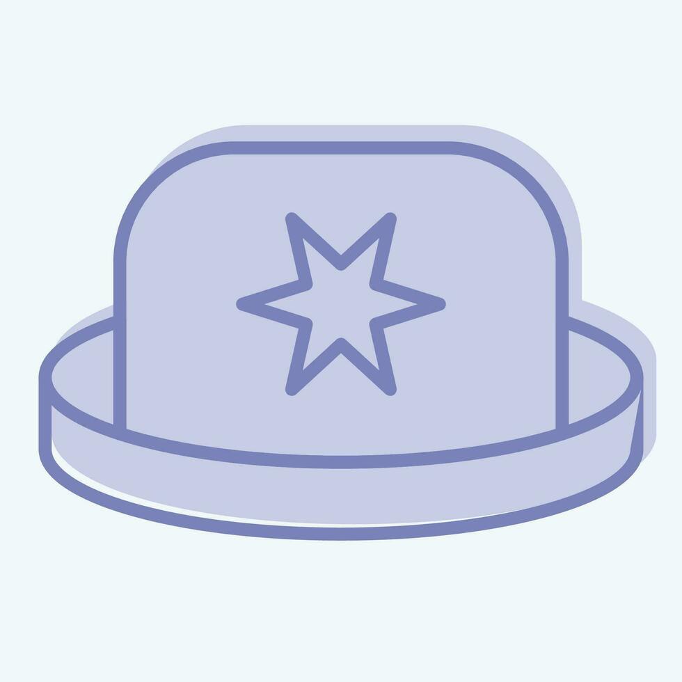 Icon Bowler. related to Hat symbol. two tone style. simple design editable. simple illustration vector