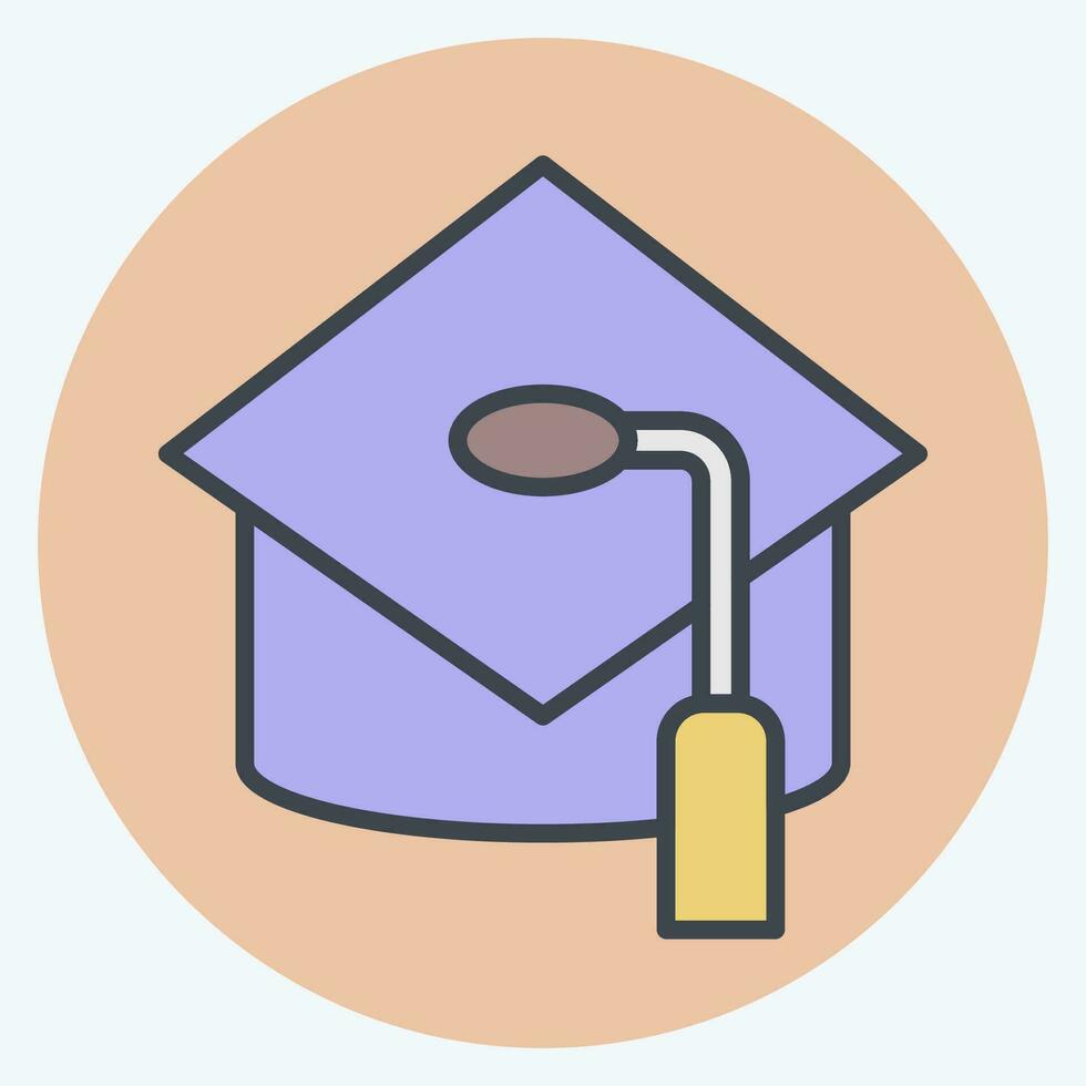 Icon Mortar Board. related to Hat symbol. color mate style. simple design editable. simple illustration vector