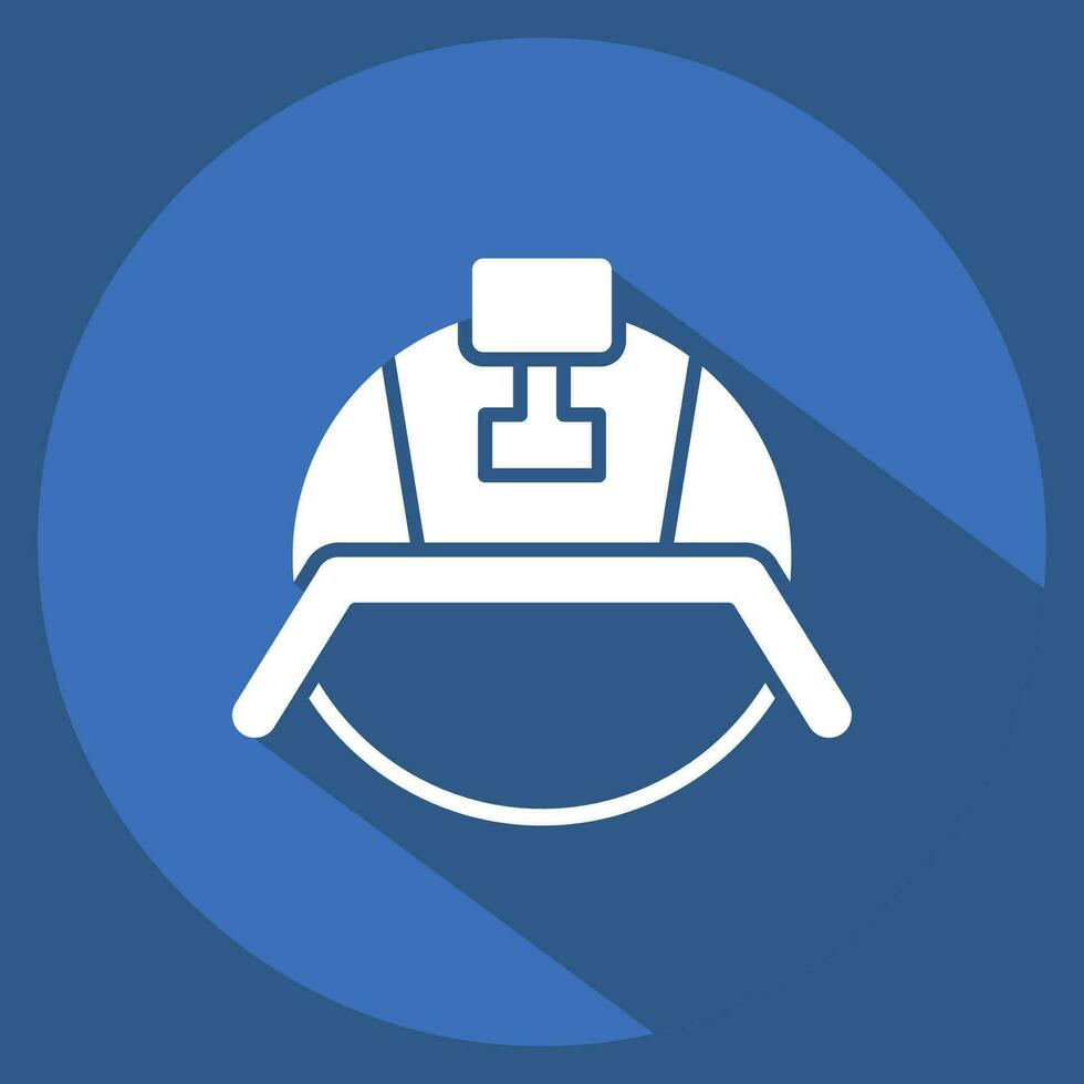 Icon Military Helmet. related to Hat symbol. long shadow style. simple design editable. simple illustration vector