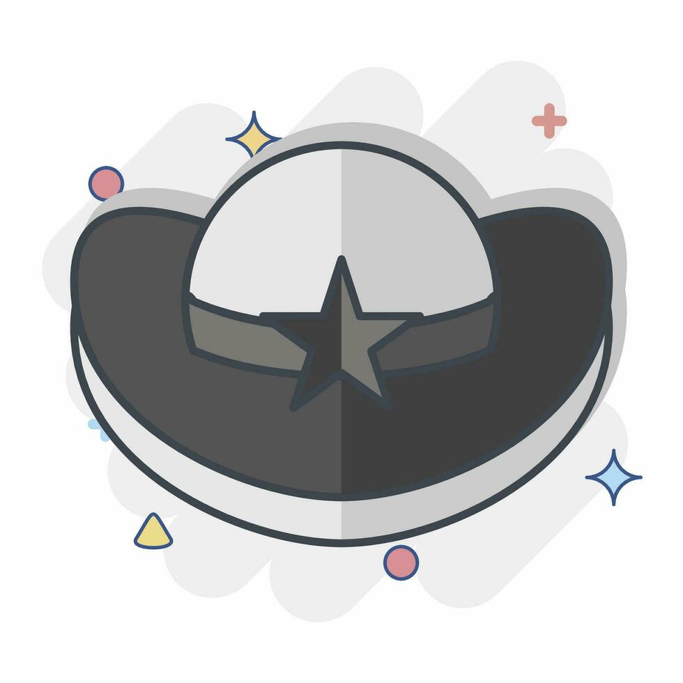 Icon Cowboy Hat. related to Hat symbol. comic style. simple design editable. simple illustration vector